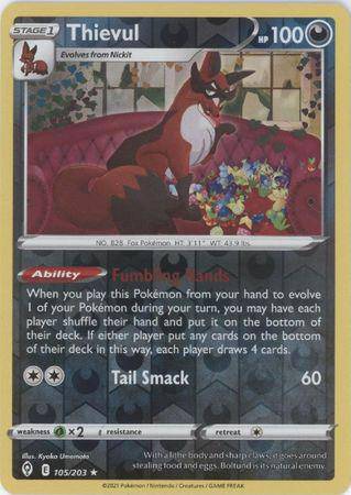 Thievul : EVOLVING SKIES (Reverse holo) - 105/203 - Lockett Labs UK