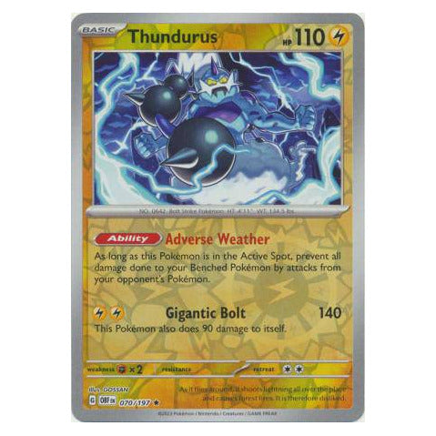 Thundurus : OBSIDIAN FLAMES (Reverse holo) - 070/197