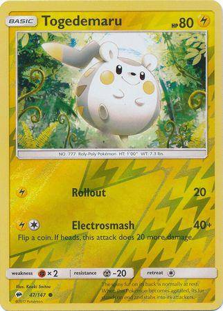 Togedemaru : BURNING SHADOWS (Reverse holo) - 47/147 - Lockett Labs UK
