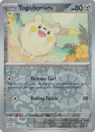 Togedemaru : OBSIDIAN FLAMES (Reverse holo) - 151/197