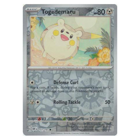 Togedemaru : OBSIDIAN FLAMES (Reverse holo) - 151/197