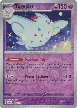 Togekiss : OBSIDIAN FLAMES (Reverse holo) - 085/197