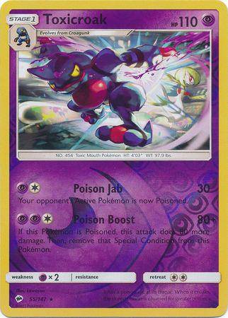 Toxicroak : BURNING SHADOWS (Reverse holo) - 55/147