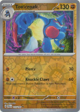 Toxicroak : PALDEA EVOLVED (Reverse holo) - 115/193 - Lockett Labs UK