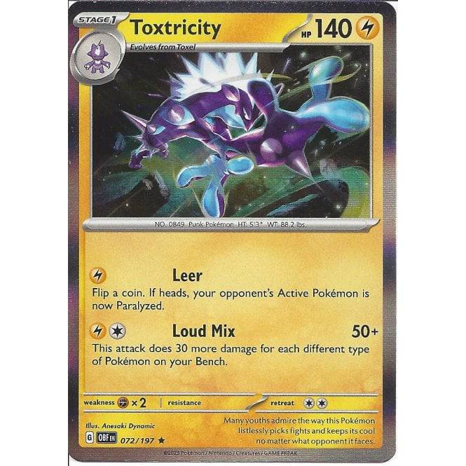Toxtricity : OBSIDIAN FLAMES (Holo) - 072/197 - Lockett Labs UK