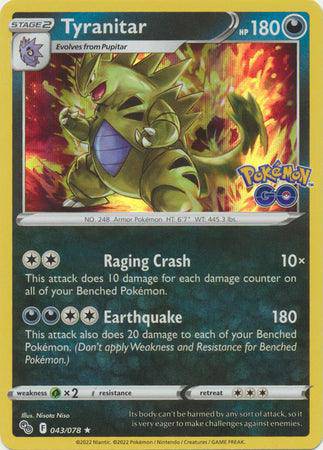 Tyranitar : POKEMON GO! (Holo) - 043/078 - Lockett Labs UK