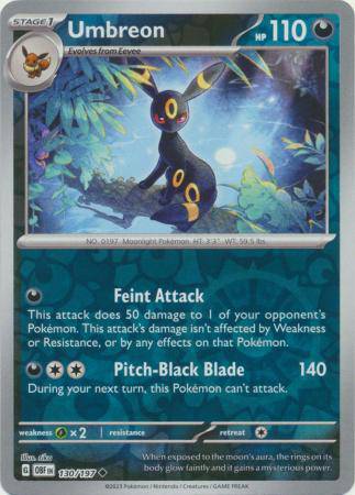 Umbreon : OBSIDIAN FLAMES (Reverse holo) - 130/197