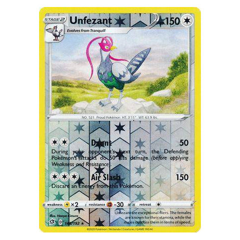 Unfezant : REBEL CLASH (Reverse holo) - 145/192