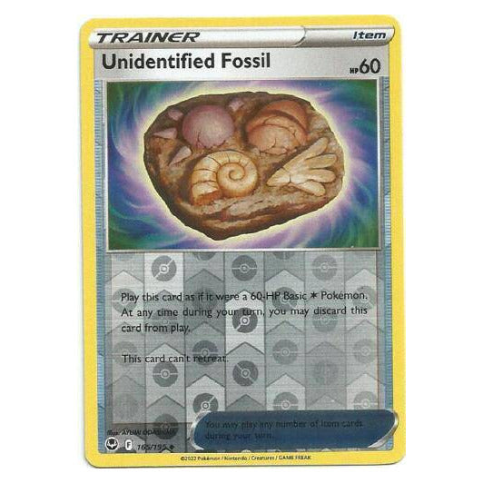Unidentified Fossil : SILVER TEMPEST (Reverse holo) - 165/195
