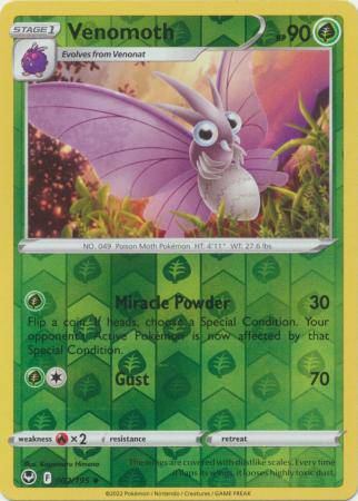 Venomoth : SILVER TEMPEST (Reverse holo) - 002/195