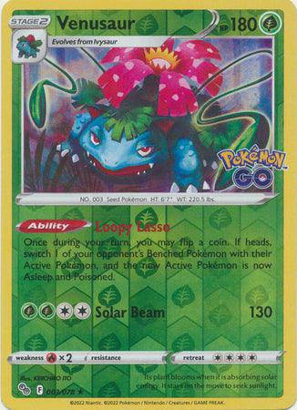 Venusaur : POKEMON GO! (Reverse holo) - 003/078 - Lockett Labs UK