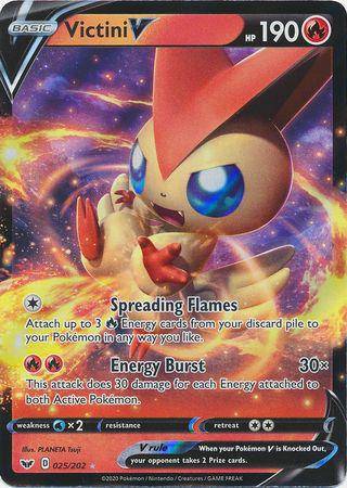 Victini V : SWORD & SHIELD BASE - 025/202 - Lockett Labs UK