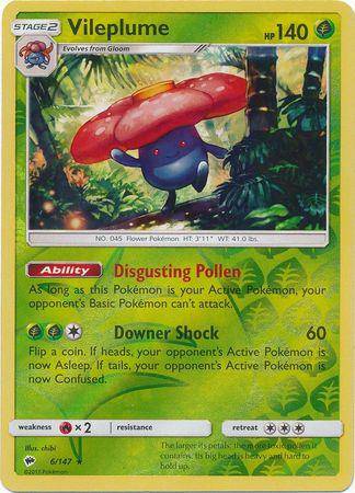 Vileplume : BURNING SHADOWS (Reverse holo) - 6/147 - Lockett Labs UK