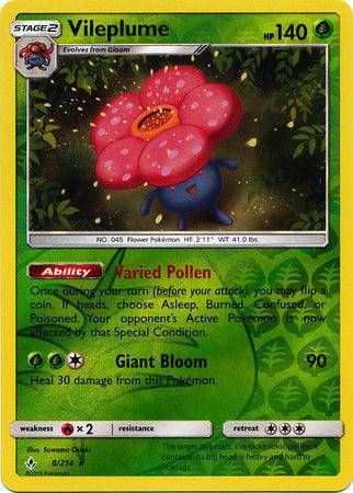 Vileplume : UNBROKEN BONDS (Reverse holo) - 8/214