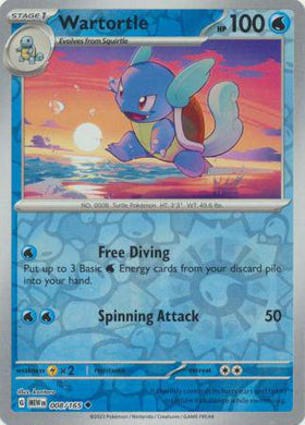 Wartortle : 151 (Reverse holo) - 008/165