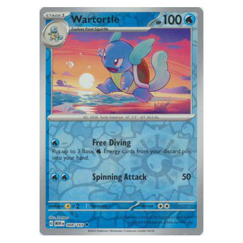 Wartortle : 151 (Reverse holo) - 008/165