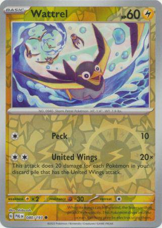 Wattrel : PALDEA EVOLVED (Reverse holo) - 080/193