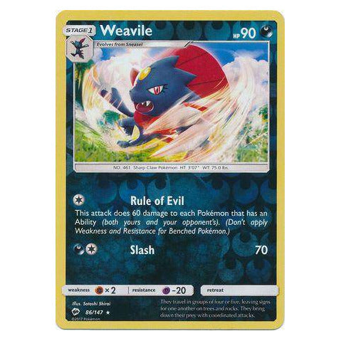 Weavile : BURNING SHADOWS (Reverse holo) - 86/147
