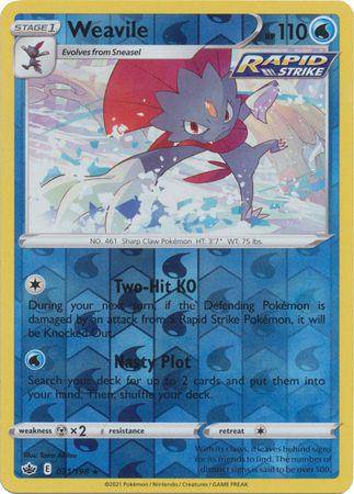 Weavile : CHILLING REIGN (Reverse holo) - 031/198