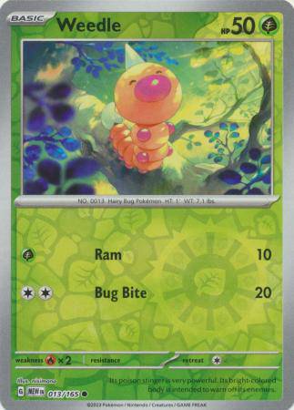 Weedle : 151 (Reverse holo) - 013/165 - Lockett Labs UK
