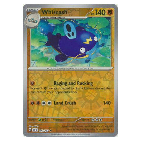 Whiscash : OBSIDIAN FLAMES (Reverse holo) - 109/197