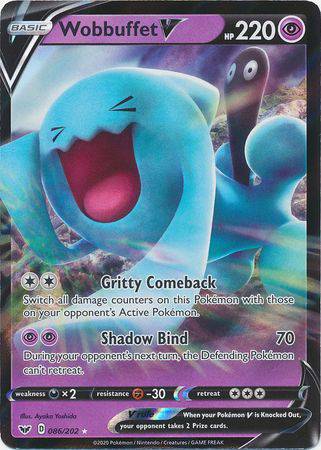Wobbuffet V : SWORD & SHIELD BASE - 086/202 - Lockett Labs UK