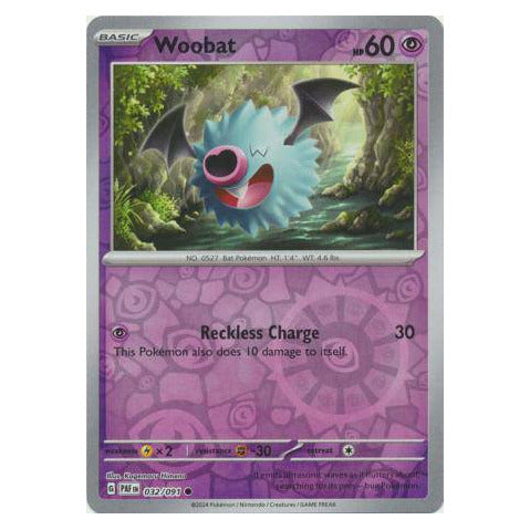 Woobat : PALDEAN FATES (Reverse holo) - 032/091
