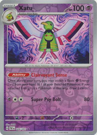 Xatu : PALDEAN FATES (Reverse holo) - 026/091