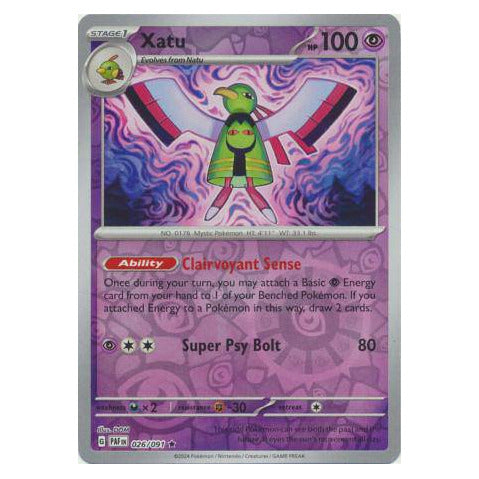 Xatu : PALDEAN FATES (Reverse holo) - 026/091