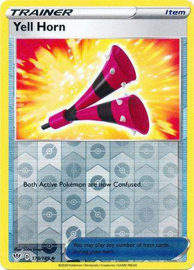 Lockett Labs Yell Horn card featuring two pink megaphones with a vibrant background, reverse holo, 173/189.