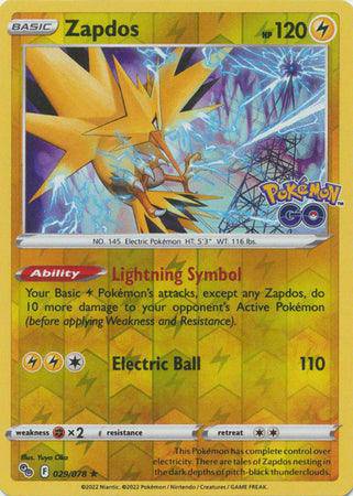 Zapdos : POKEMON GO! (Reverse holo) - 029/078