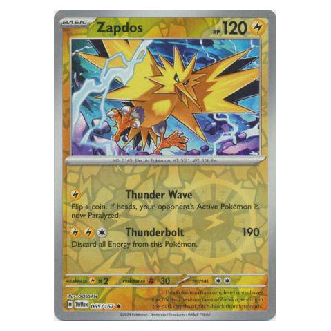 Zapdos : TWILIGHT MASQUERADE (Reverse holo) - 065/167