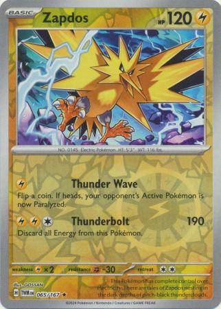 Zapdos : TWILIGHT MASQUERADE (Reverse holo) - 065/167