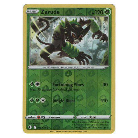 Zarude : SHINING FATES (Reverse holo) - 016/072