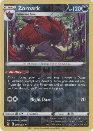Zoroark : EVOLVING SKIES (Reverse holo) - 103/203 - Lockett Labs UK