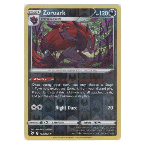 Zoroark : EVOLVING SKIES (Reverse holo) - 103/203