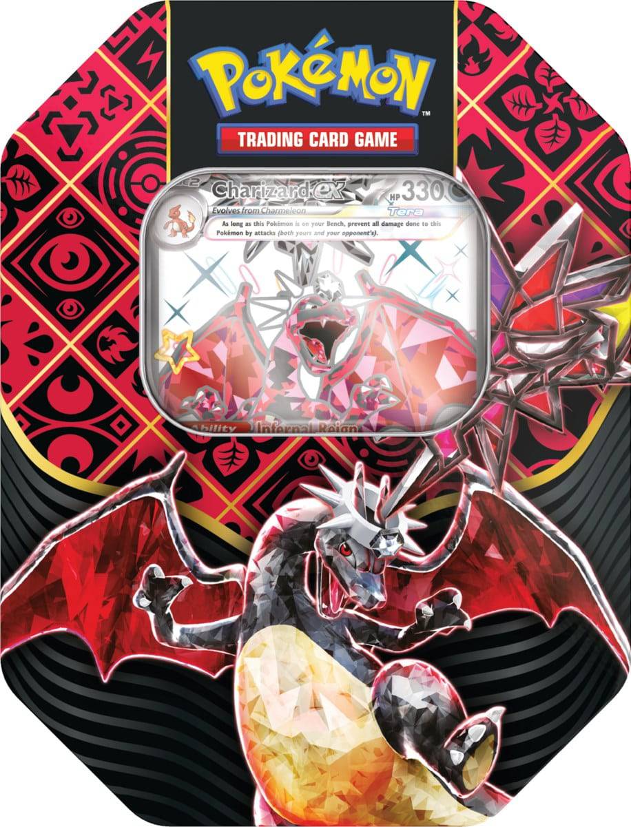 Paldean Fates Tin – Great Tusk/Iron Treads/ Charizard - Lockett Labs UK