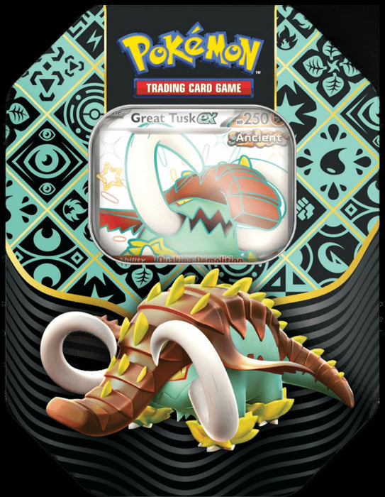 Paldean Fates Tin – Great Tusk/Iron Treads/ Charizard