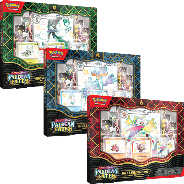 Paldean Fates Premium Collection – Meowscarada/Quaquaval/ Skeledirge