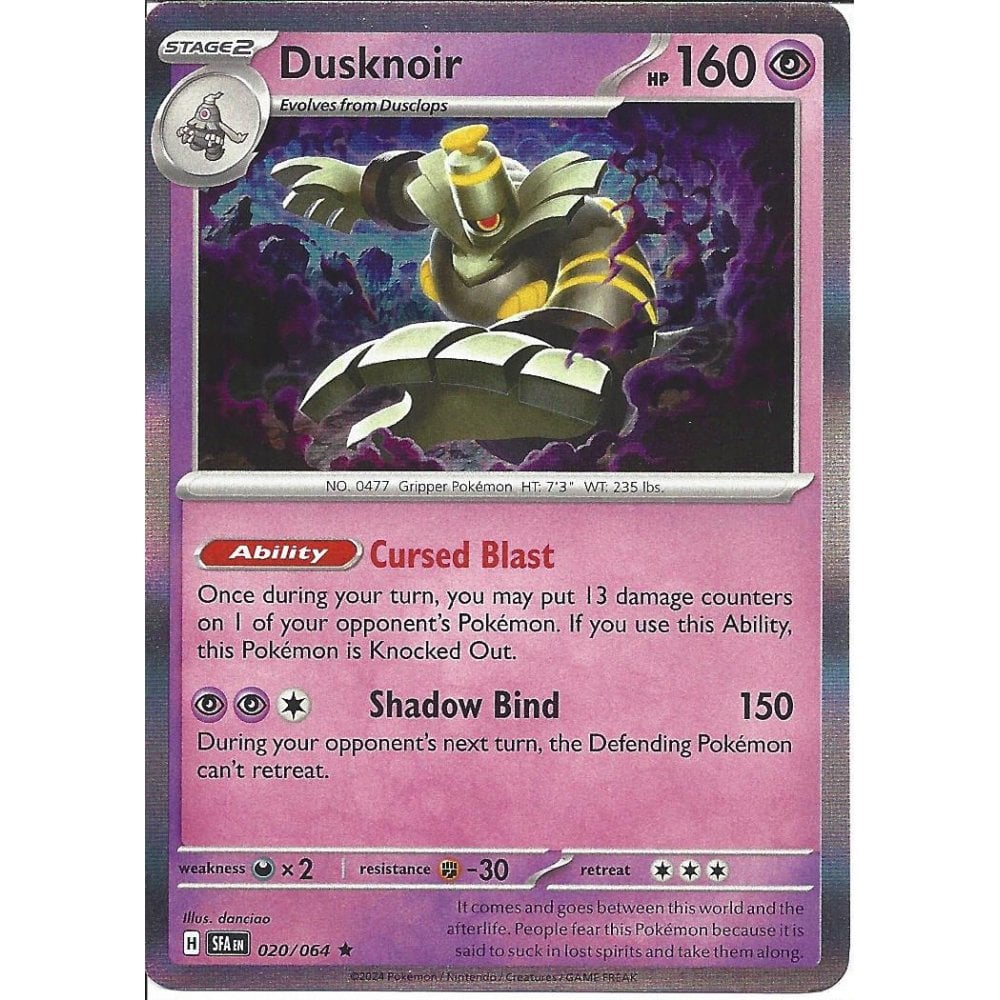 Dusknoir : SHROUDED FABLE (Holo) - 020/064 - Lockett Labs UK