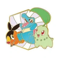 Pokemon Chikorita, Tepig, and Totodile Deluxe Pin Badge