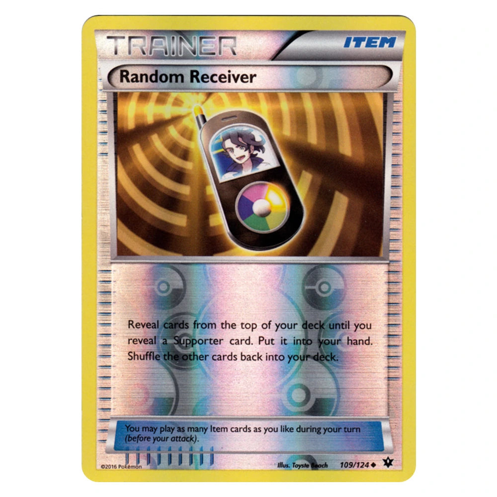Random Receiver 109/124 Fates Collide reverse holo Pokémon card, scanned front