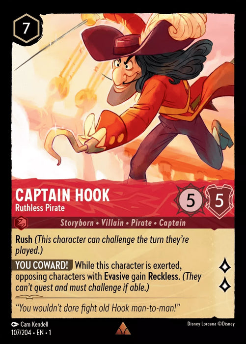 Captain Hook (Foil) : Ruthless Pirate - 107/204