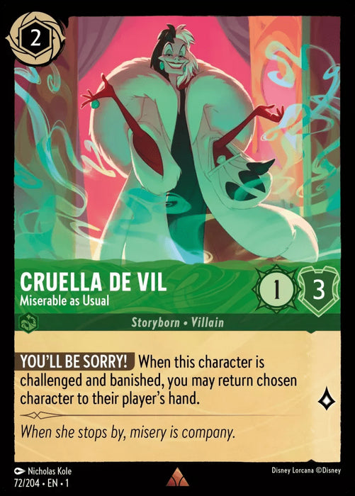 Cruella De Vil (Foil) : Miserable As Usual - 72/204