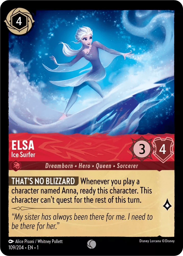 Elsa (Foil) :  Ice Surfer - 109/204 - Lockett Labs UK