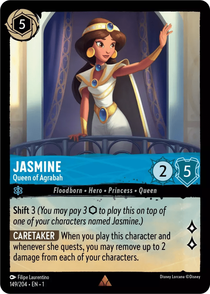 Jasmine (Foil) : Queen of Agrabah - 149/204 - Lockett Labs UK