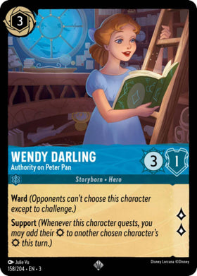 Wendy Darling - Authority on Peter Pan card 158 from Disney Lorcana Into the Inklands