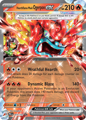 Hearthflame Mask Ogerpon ex : PRISMATIC EVOLUTIONS - 017/131