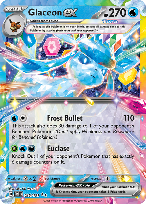 Glaceon ex : PRISMATIC EVOLUTIONS - 026/131