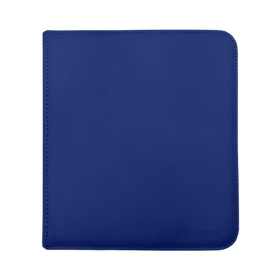 Lockett Labs Ultra Pro Vivid 12-Pocket Zippered PRO-Binder in blue with a smooth, textured cover.